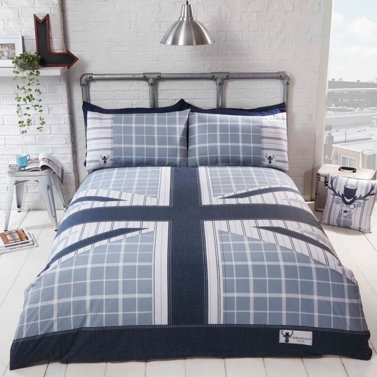 Rapport Home Cool Britania Single Duvet cover Set (Union Jack Flag), Denim