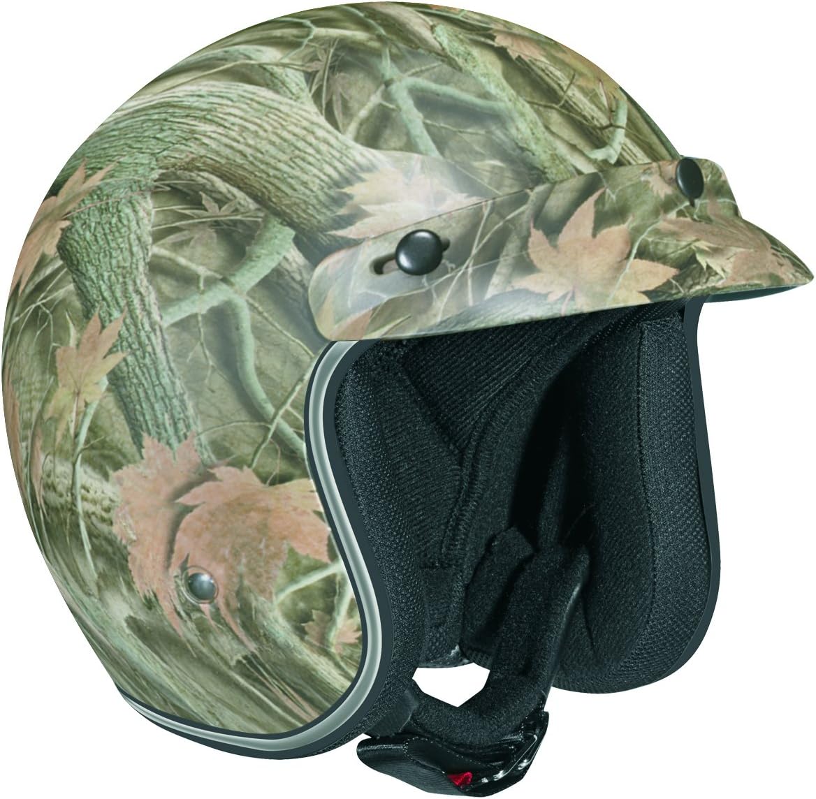 Vega X380 Open Face Helmet with Forest Graphic (Camo, Medium)