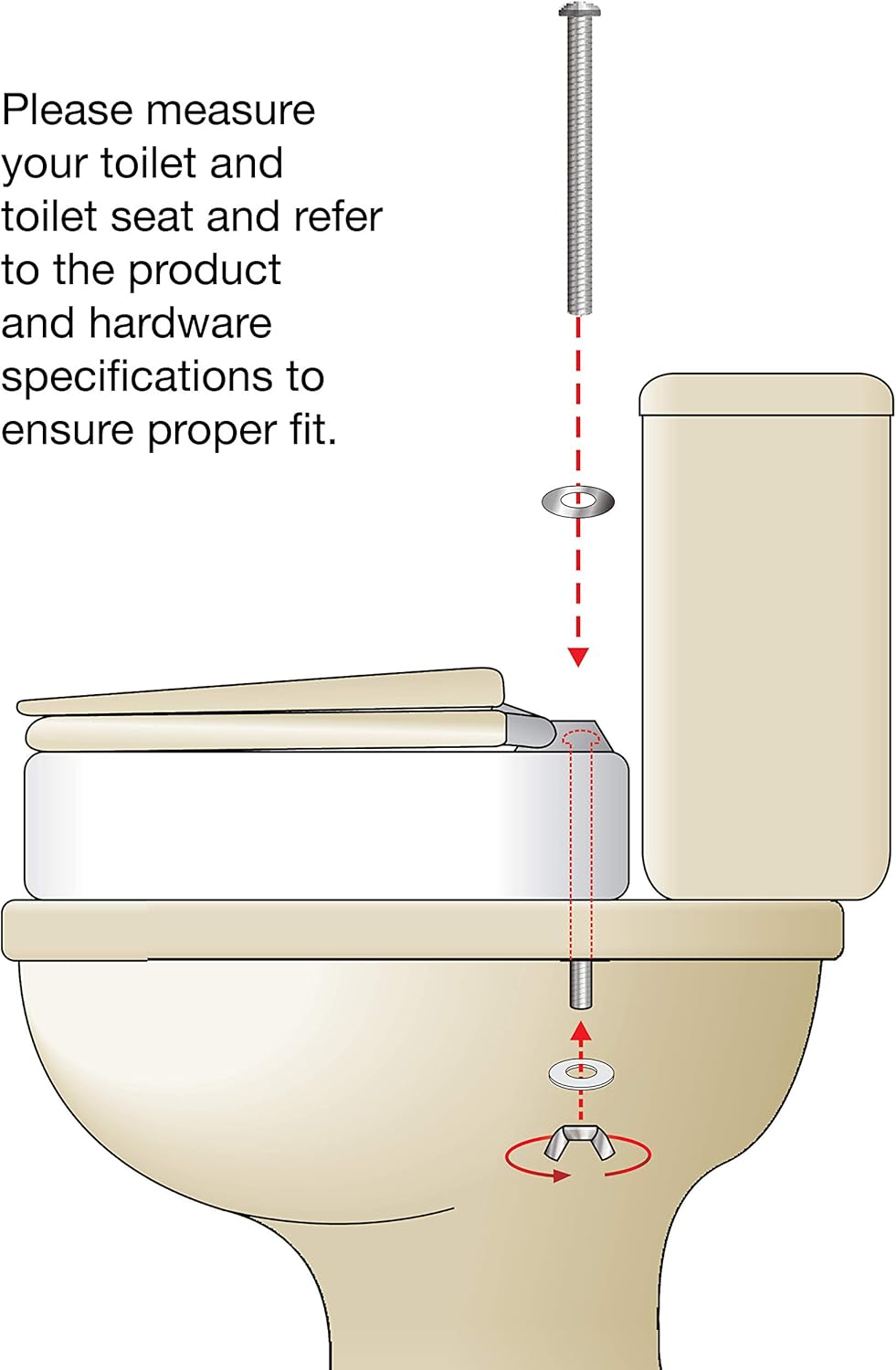 Essential Medical Supply Toilet Seat Riser with Removable Arms - Standard Bowl, 17.5 x 13.5 x 3.5 Inch: Health & Personal Care