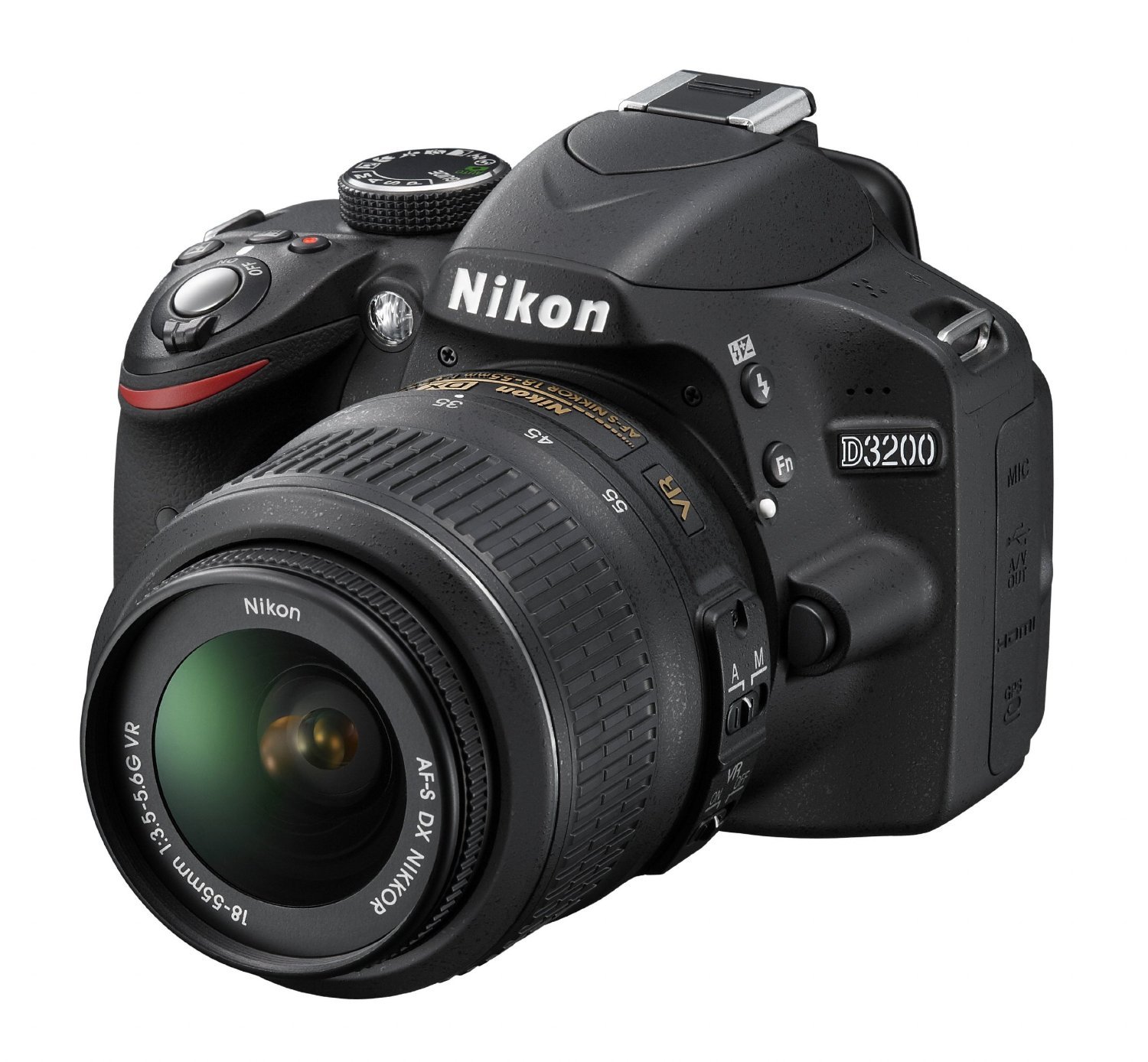 Nikon D3200 Digitale Spiegelreflexkamera (24 Megapixel, 7,4 cm (2,9 Zoll) Display, Live View, Full-HD) inkl. AF-S DX 18-55 VR schwarz