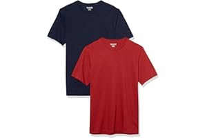 Amazon Essentials Men's Short Sleeve T-Shirts, Slim-Fit, Crewneck, Pack of 2