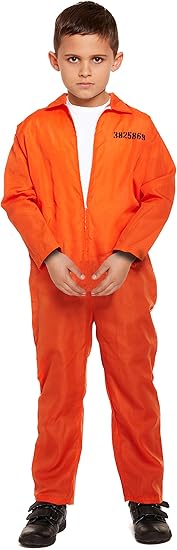 Henbrandt Survetement Enfant Prisonnier Costume Orange Taille Moyenne Age 7 9 Ans Amazon Fr Vetements Et Accessoires