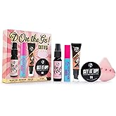W7 On the Go Cuties Mini Makeup Essentials Set | Primer, Mascara, Setting Spray, Loose Powder and Puff, Travel Favorites