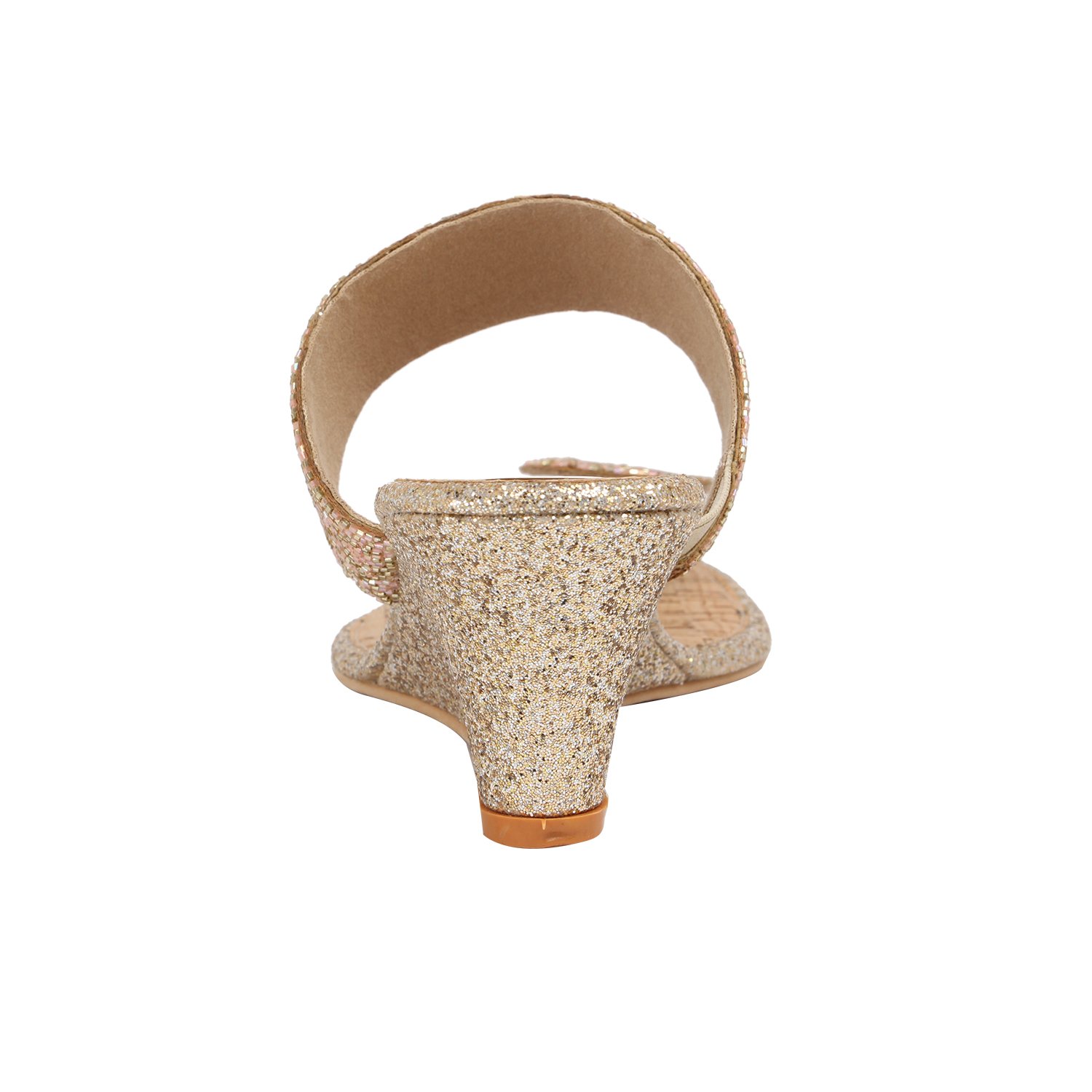 catwalk rose golden slip-on sandals for women's