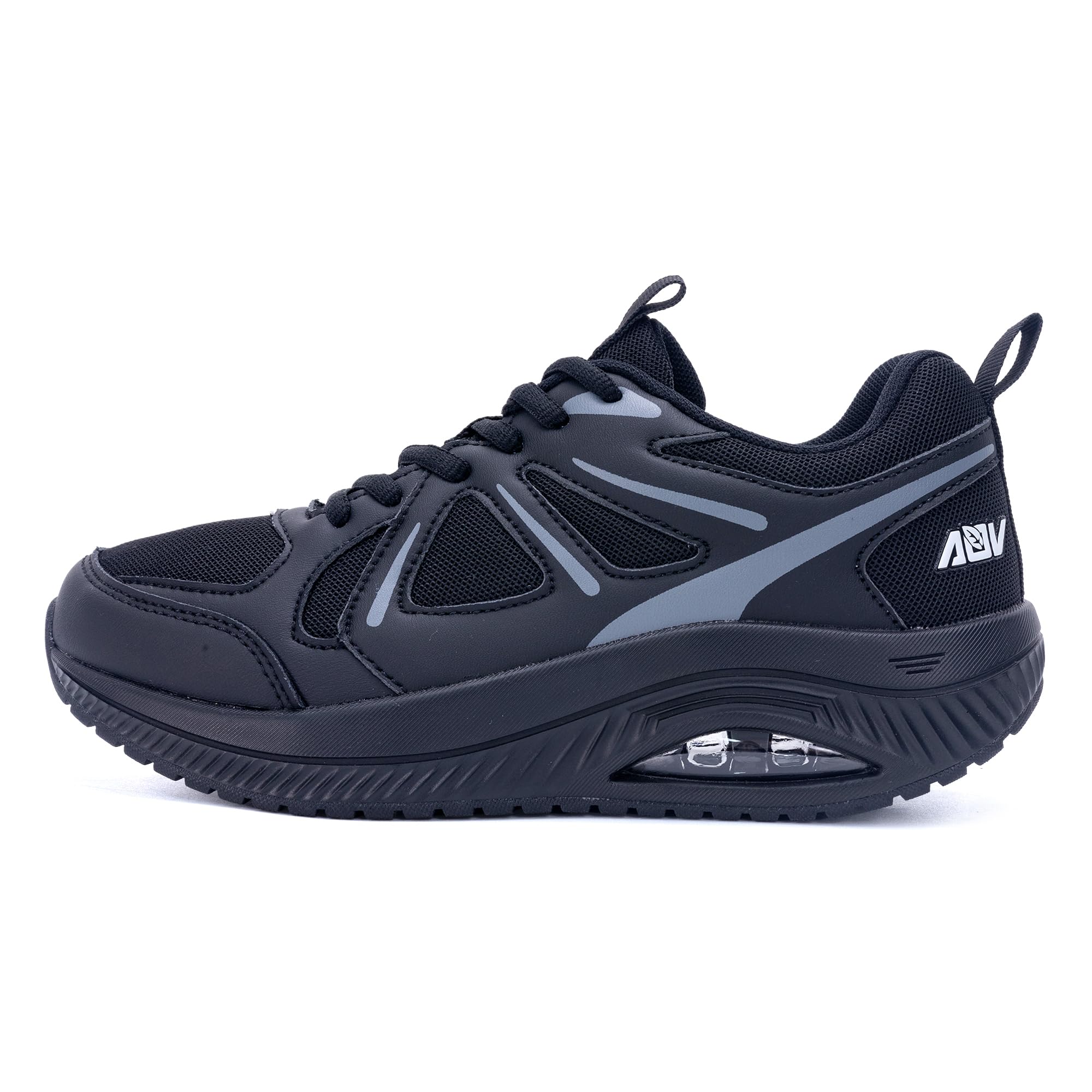 Photo 1 of AOV Women Arch Support Walking Shoes Orthotic Sneakers for Plantar Fasciitis Foot and Heel Pain Relief Tennis Shoes, Size 6 BlackGrey