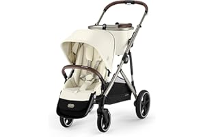 Cybex Gazelle S Stroller Modular Double for Infant and Toddler Includes Detachable Shopping Basket Over 20+ Configurations Folds Flat Easy Storage, Seashell Beige, 1.0 Count, 28.4 pounds