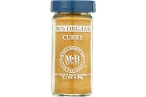 Morton & Bassett 100% Organic Curry Powder | Bold & Aromatic Blend for Indian & Asian Dishes | Gluten Free, Salt Free, Non-GMO | 2.1 oz Jar