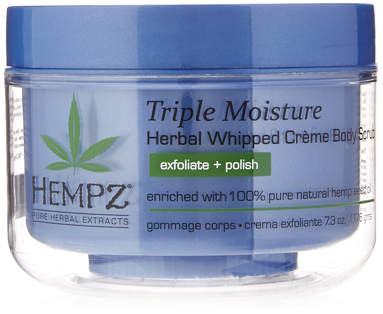 Hempz Triple Moisture Herbal Whipped Creme Body Scrub, Light Blue, Enchanted Grapefruit/Sparkling Peach, 7.3 Fluid Ounce : Beauty