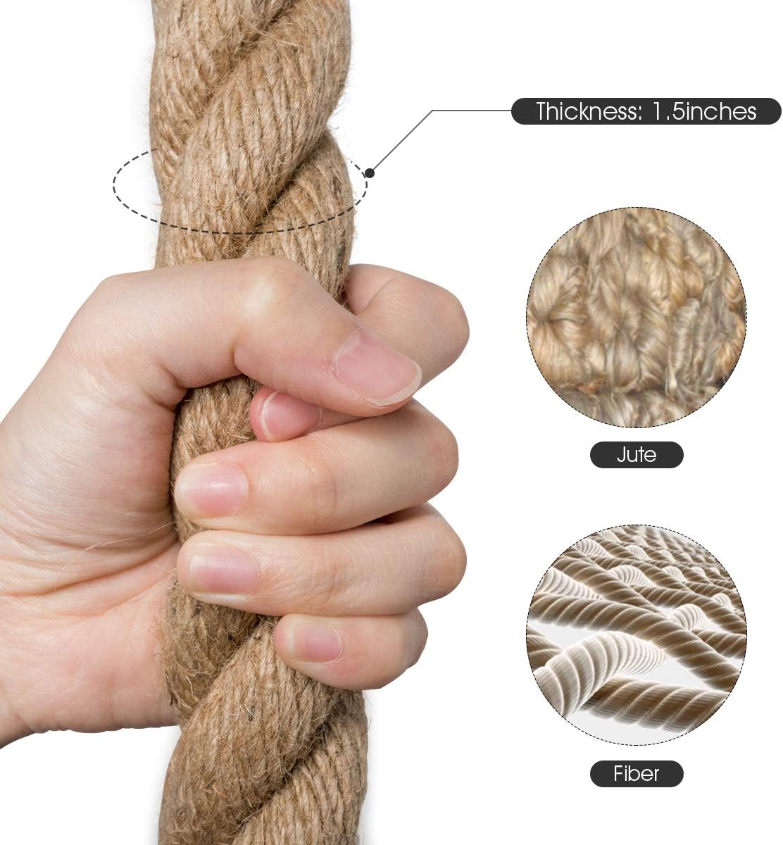 Goplus Gym Climbing Rope for Indoor & Outdoor Crossfit Exercise, Home Training and Fitness Workouts, 1.5 Inch in Diameter, No Mounting Bracket Needed, Length Available 10, 12, 15, 18, 20, 25, 30ft : Sports & Outdoors