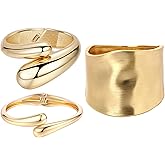 SONNYX Gold Chunky Bangle Bracelets Trendy Hinged Cuff Open Wide Chunky Gold Bracelet Hammered Wrist Cuff Wrap Bracelet for Women