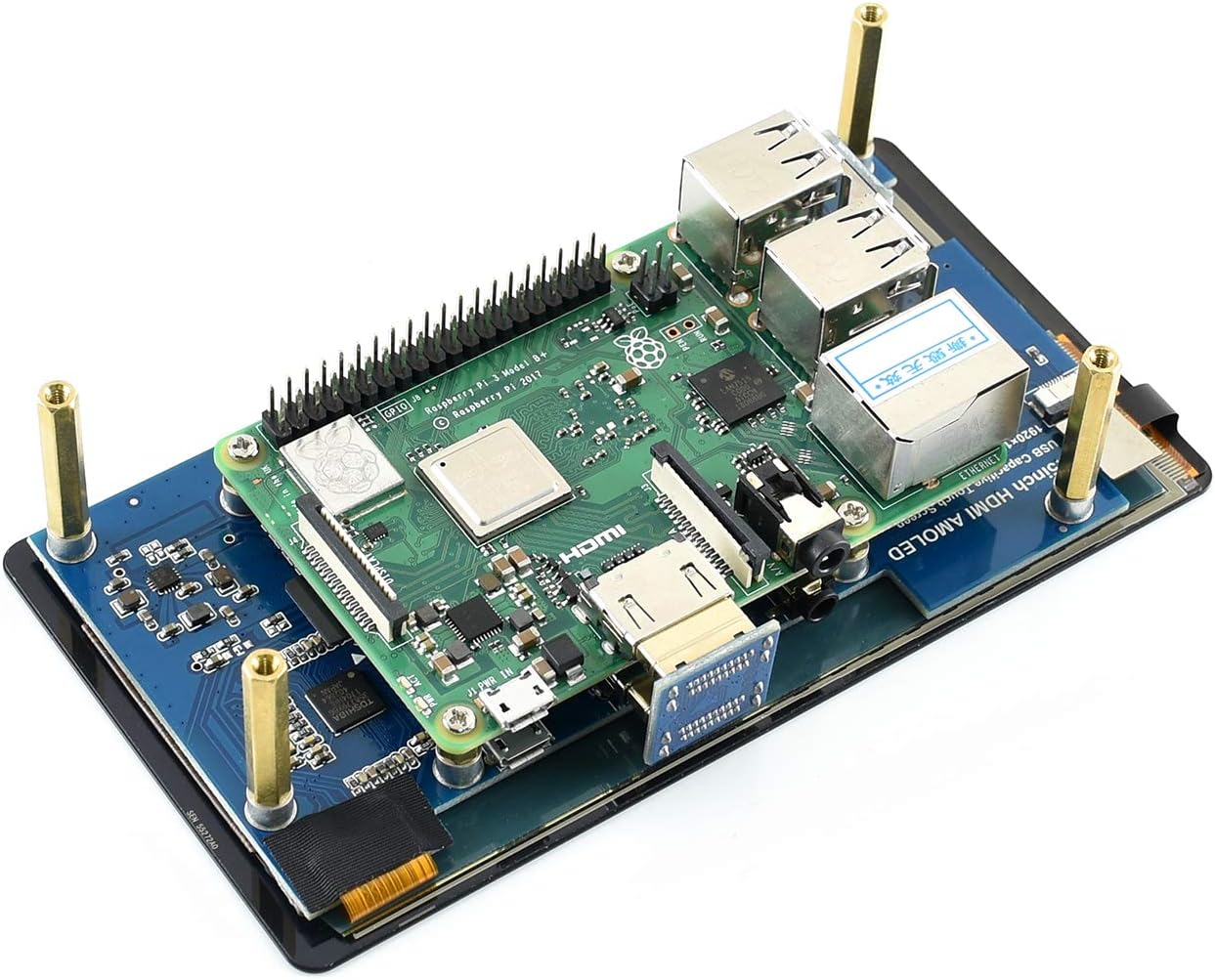 Single Board Computers Waveshare 5 5inch Hdmi Amoled 1080x19 Resolution Monitor Amoled Capacitive Touch Screen With Toughened Glass Cover Supports Multi Mini Pc As Raspberry Pi4 And Multi Systems Electronics