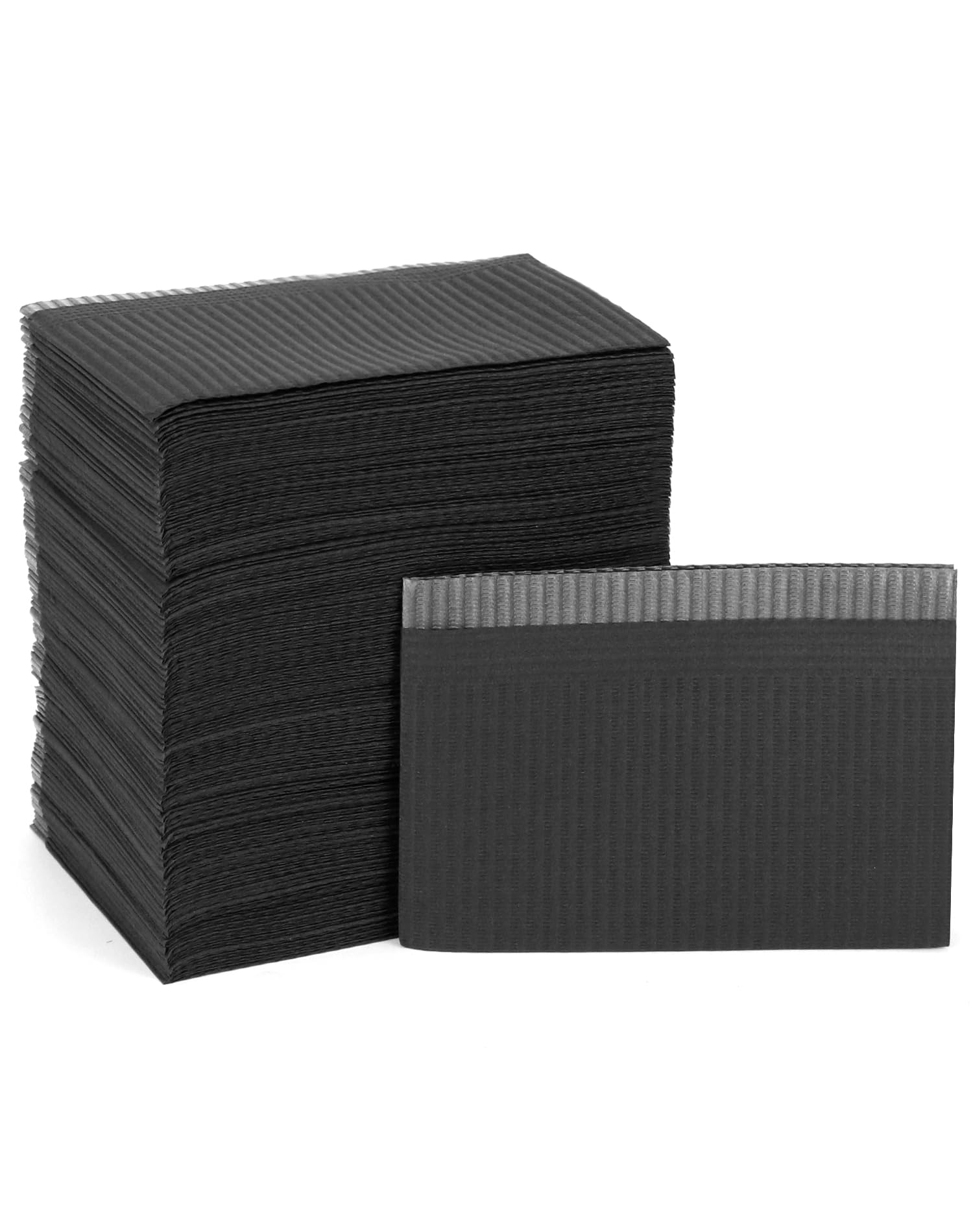 QWORK® 125PCS Disposable Dental Bibs 3-Layer Waterproof Tattoo Bibs - 13''x18'' - Black