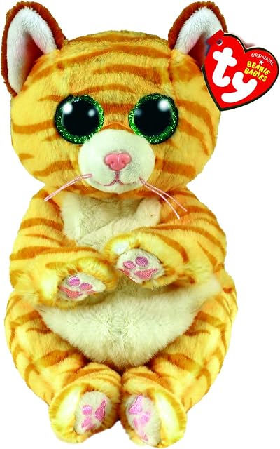 TY Beanie Bellies Mango Stripey Cat Plush Toy 15cm