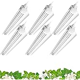 Barrina Grow Lights, 2FT 5000K White Full Spectrum Plant Growing Lamps, 144W(6 x 24W, 800W Equivalent), T8 LED Grow Light Bulbs, Plant Lights for Indoor Plants, Greenhouse, Linkable Design, 6-Pack