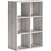 Signature Design by Ashley Paxberry Coastal 6 Cube Storage Organizer or Bookcase, Whitewash