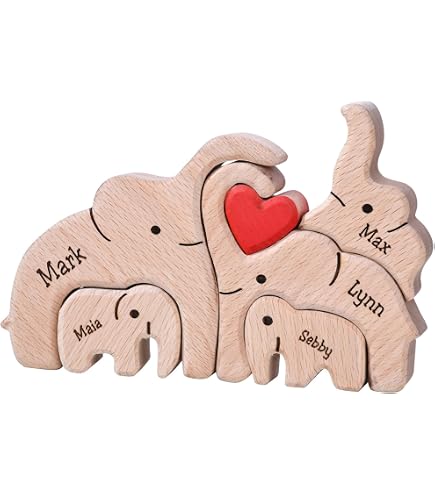 Amazon.com: EnvoGif Custom Wooden Bear Family Puzzle with 2-6