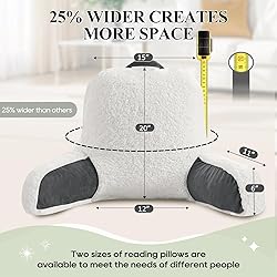 downluxe Sherpa Reading Pillow with Support