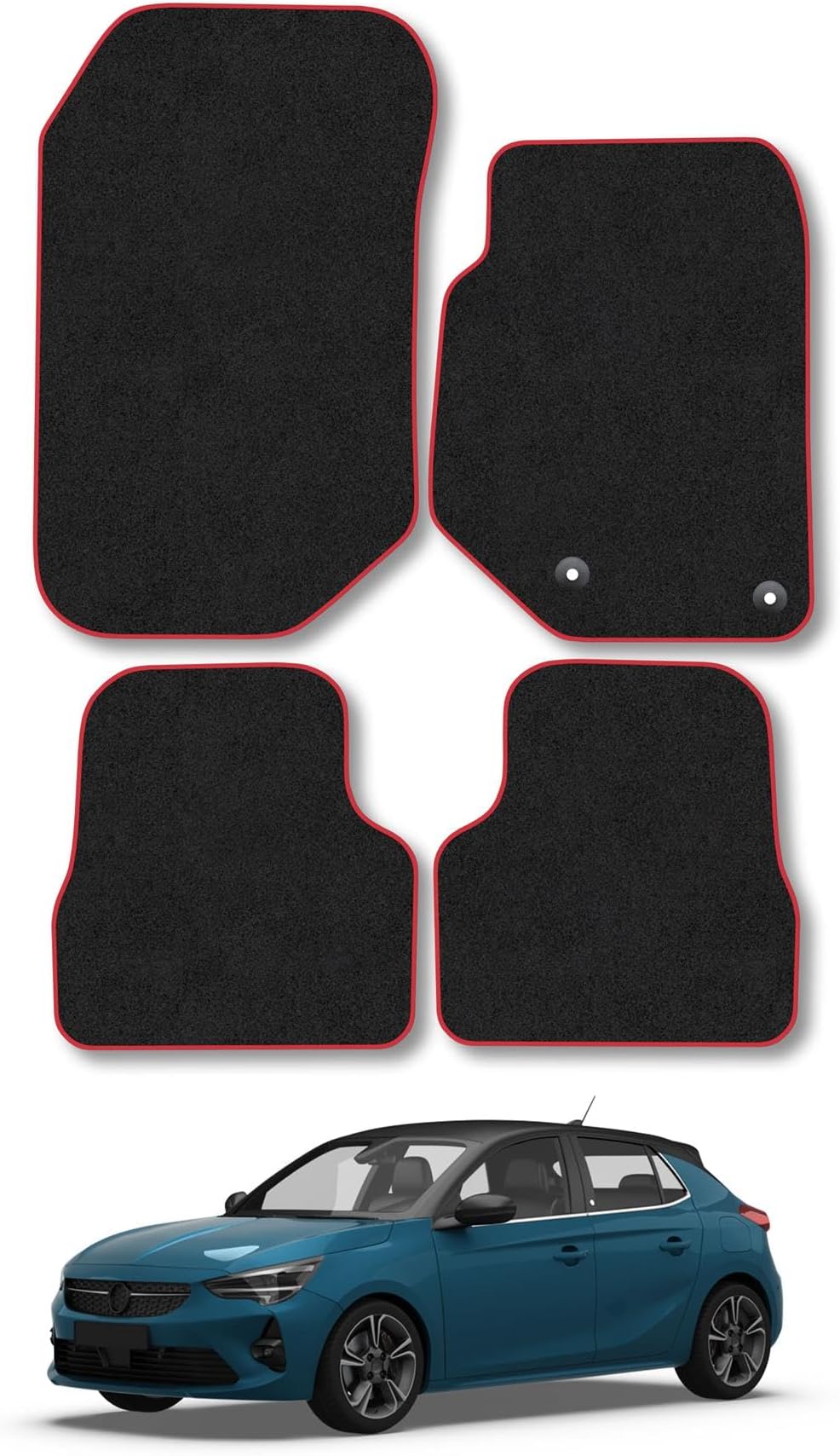 Car Mat Co Vauxhall Corsa F 2020+ Full Coverage Car Mats Red Trim