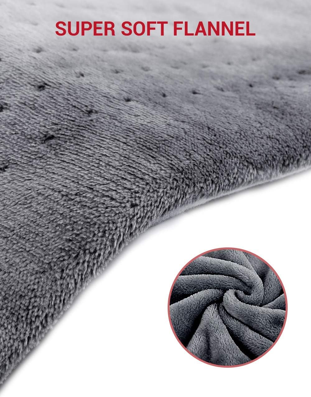 Heating Pad, Comfytemp 12 x 15 Inch Electric Heating Pad for Cramps with Straps, Soft Flannel, 3 Temperature Settings, Auto Shut Off, Moist Small Heat Wrap for Shoulders, Legs, Waist, Back Pain Relief: Health & Personal Care