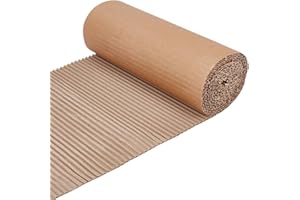 BENECREAT 78.7 x 8.7 Inch Brown Single Face Corrugated Cardboard Roll, Corrugated Wrap Paper for Gift Packing, Storage, DIY Crafts, Shipping, 2.5mm Thick