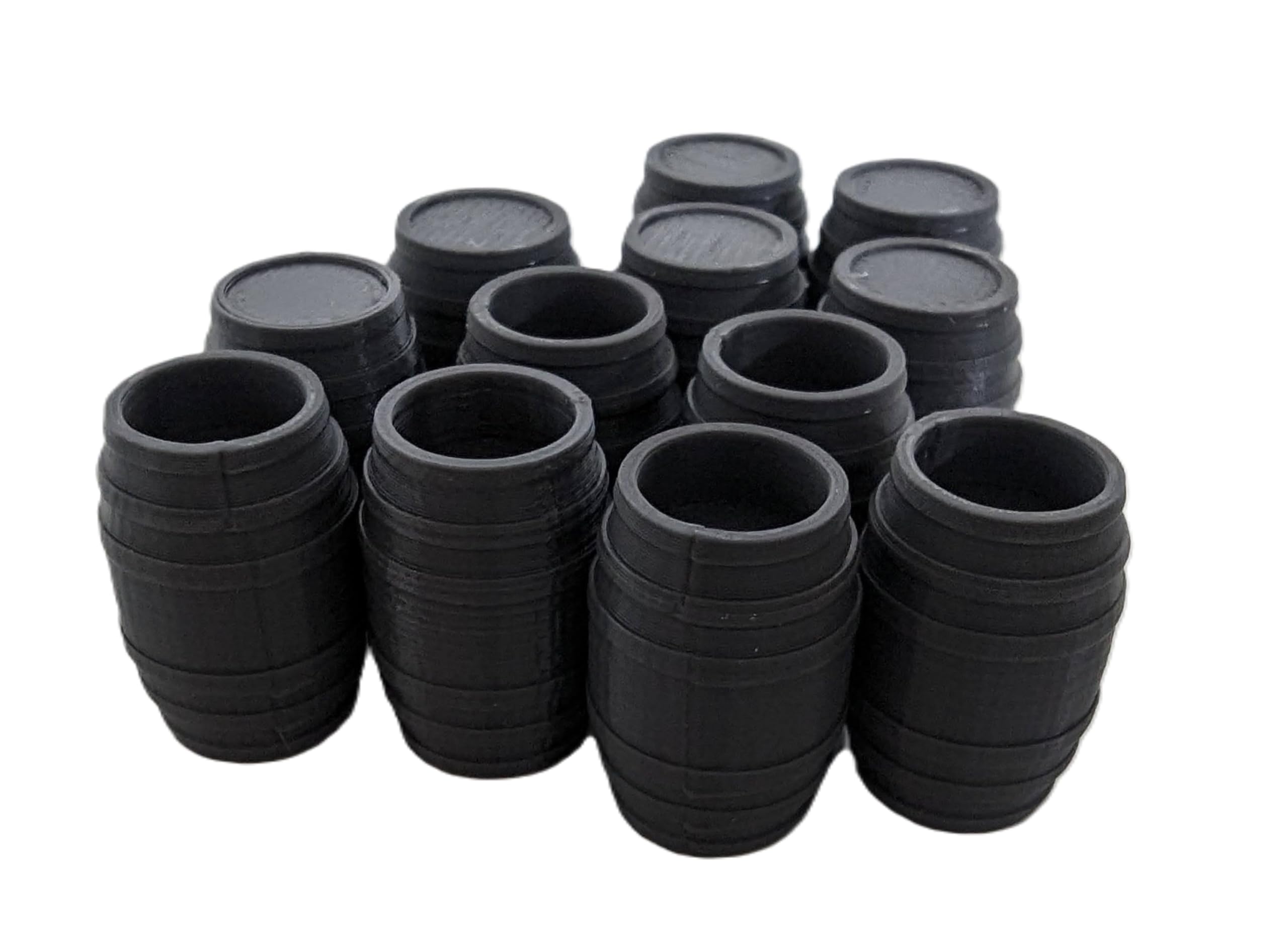 12x Assorted Barrels Wooden Drums | 28mm 1/56 Scale Miniature | RPG Tabletop Figure Landscape Modelling Wargaming Fantasy Diorama Wargames Model Scenery Terrain Scatter Roleplaying 3d Printed Paintabl