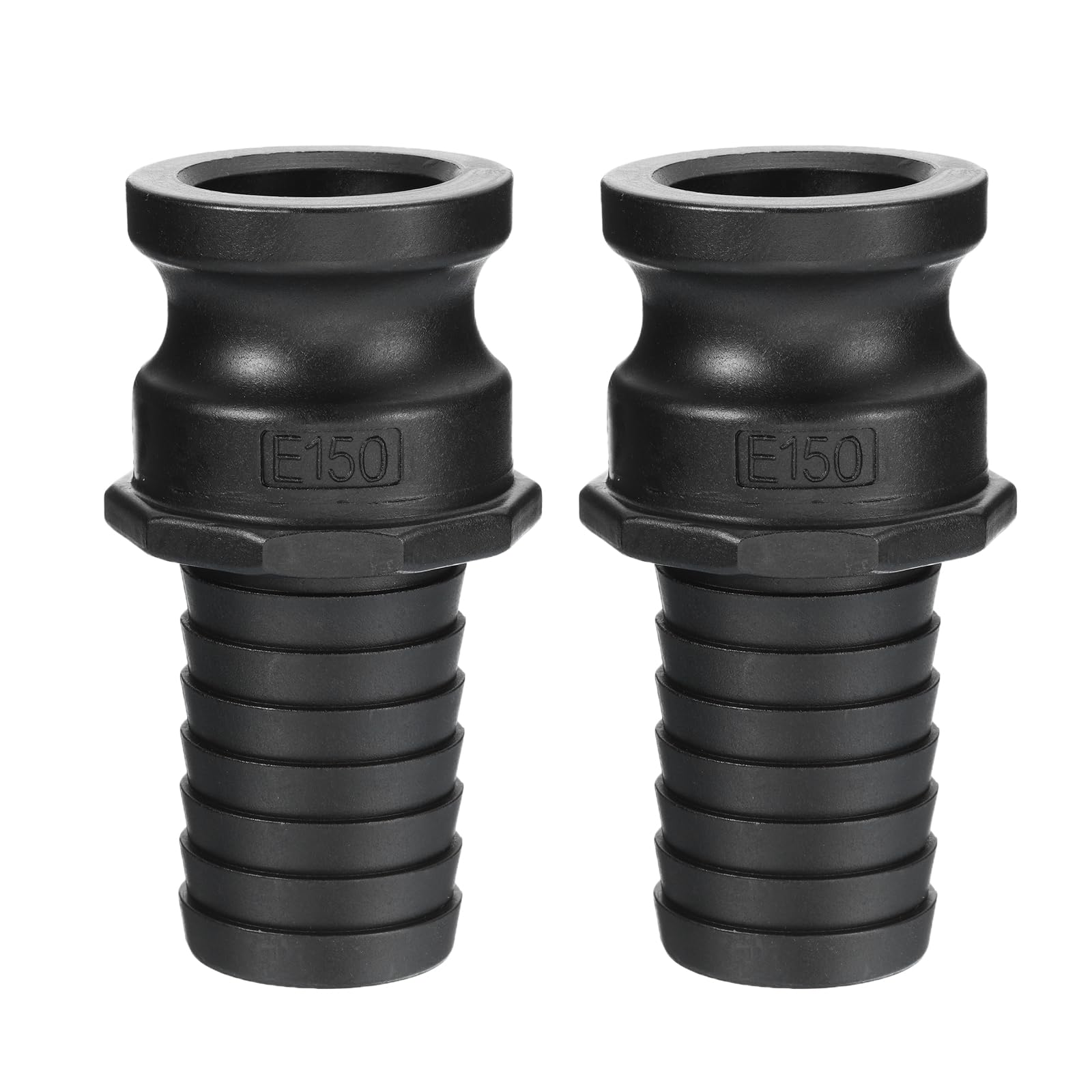 PATIKIL Poly Cam Lock Fittings, 2 Pcs 1.5" Part E Male Adapter x Hose End Cam Groove Hose Fittings Polypropylene Cam Lock Fittings, Black