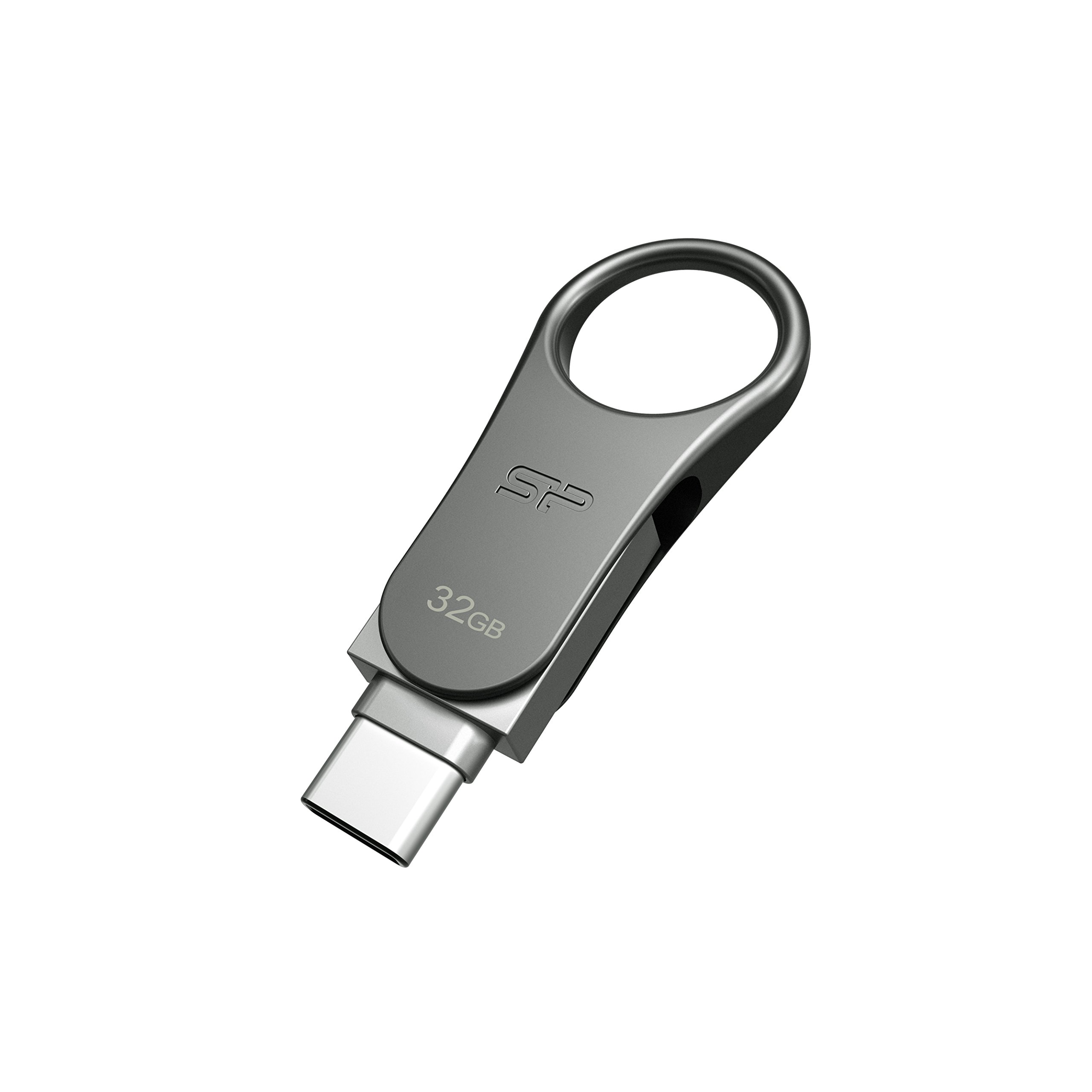 Silicon Power 32GB USB 3.0 (USB 3.1 Gen1) Type C Swivel Dual Flash Drive (SP032GBUC3C80V1S)