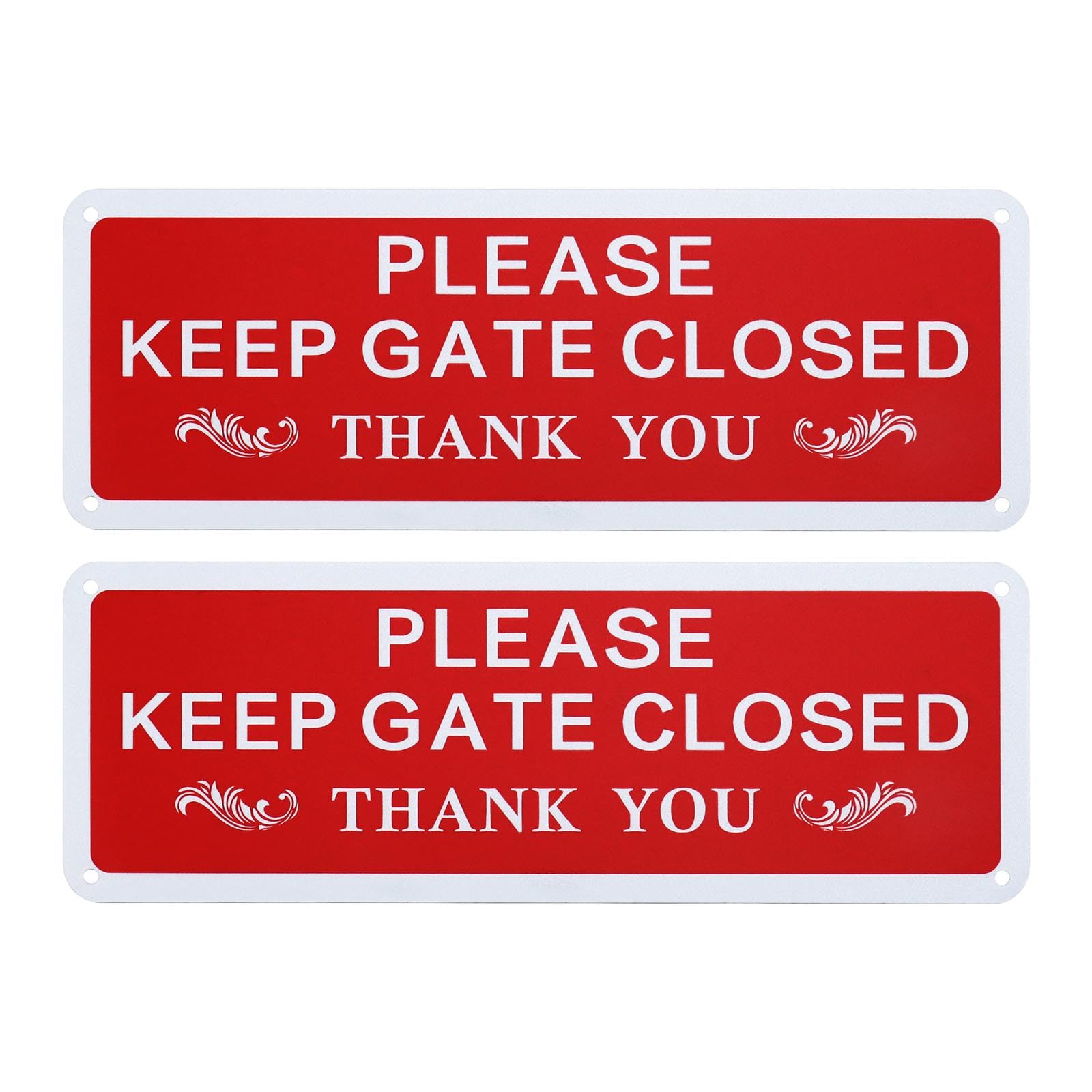 Be In Your Mind 2Pcs Please Keep Gate Closed Sign Aluminium Alloy Warning Sign Safety Sign Accessories for U-Channel Wooden Fences Walls 25x9x0.1cm