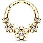 CM Crareesi Mania Cute Septum Rings 316L Surgical Steel Daith Piercing Jewelry for Women 16G Small Septum Jewelry Helix Piercing Jewelry Daith Earrings