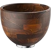 Cofun Premium Wood Mixing Bowl, Compatible with 4.5-5 Qt Tilt-Head Stand Mixers, Natural True Wooden Bowls, 5 Qt Kitchen Aid 