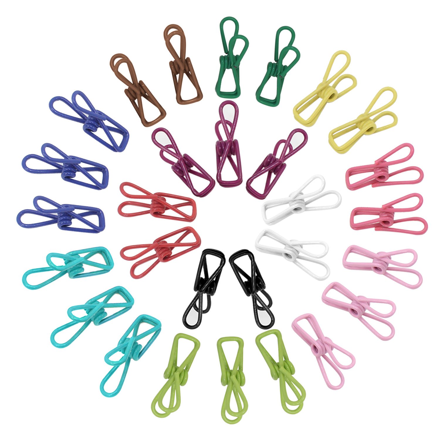 KEESIN Multi-purpose Clothes Pegs Stainless Steel Laundry Clips Long Listing Quilt Clip Hanging Holder 30 Pack Random Color