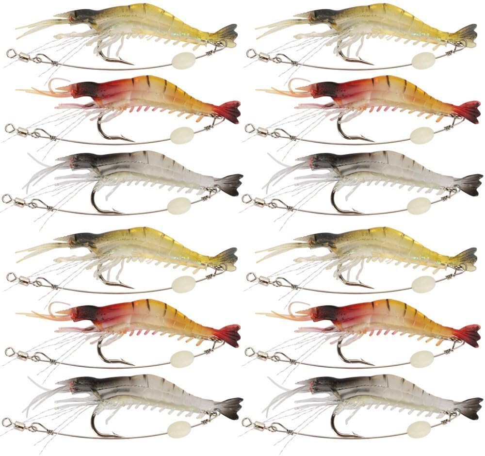 Goture Soft Lures Shrimp Bait Set, Freshwater/Saltwater, Trout Bass Salmon, 12 Piece : Sports & Outdoors