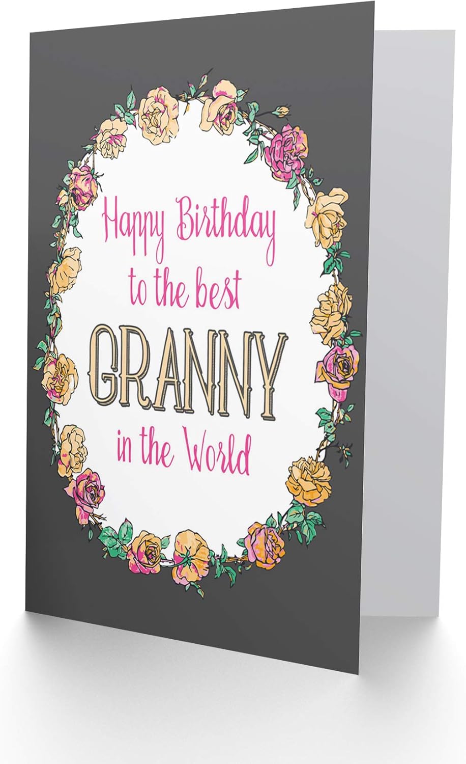 Wee Blue Coo Birthday Happy Granny Gran Word Best Floral Gift Sealed Greeting Card Plus Envelope Blank inside - Image 3