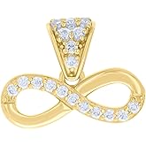 Jewels By Lux 10kt Yellow Gold Womens Cubic-Zirconia Infinity Charm Pendant