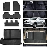 AltraVos Floor Mats for 2014-2019 Toyota Highlander | Only for 8 Seats | 2 Row Bench Seat Floor Liners & Trunk Mat & Backrest Mat for Highlander Car Mats Accessories