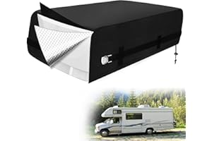 TWAKAP RV Air Conditioner Cover, 600D Heavy-Duty 3 Layer Insulated, Reinforced Windproof RV AC Covers for Roof, Compatible with Dometic Brisk II, Duo-Therm Brisk Air (32"D x 29"W x 15"H), Black