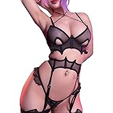MOEFLAVOR Bratty Devil Lingerie Set – Sexy Mesh Cosplay Outfit Anime Costume - VSHOJO Ironmouse Collab