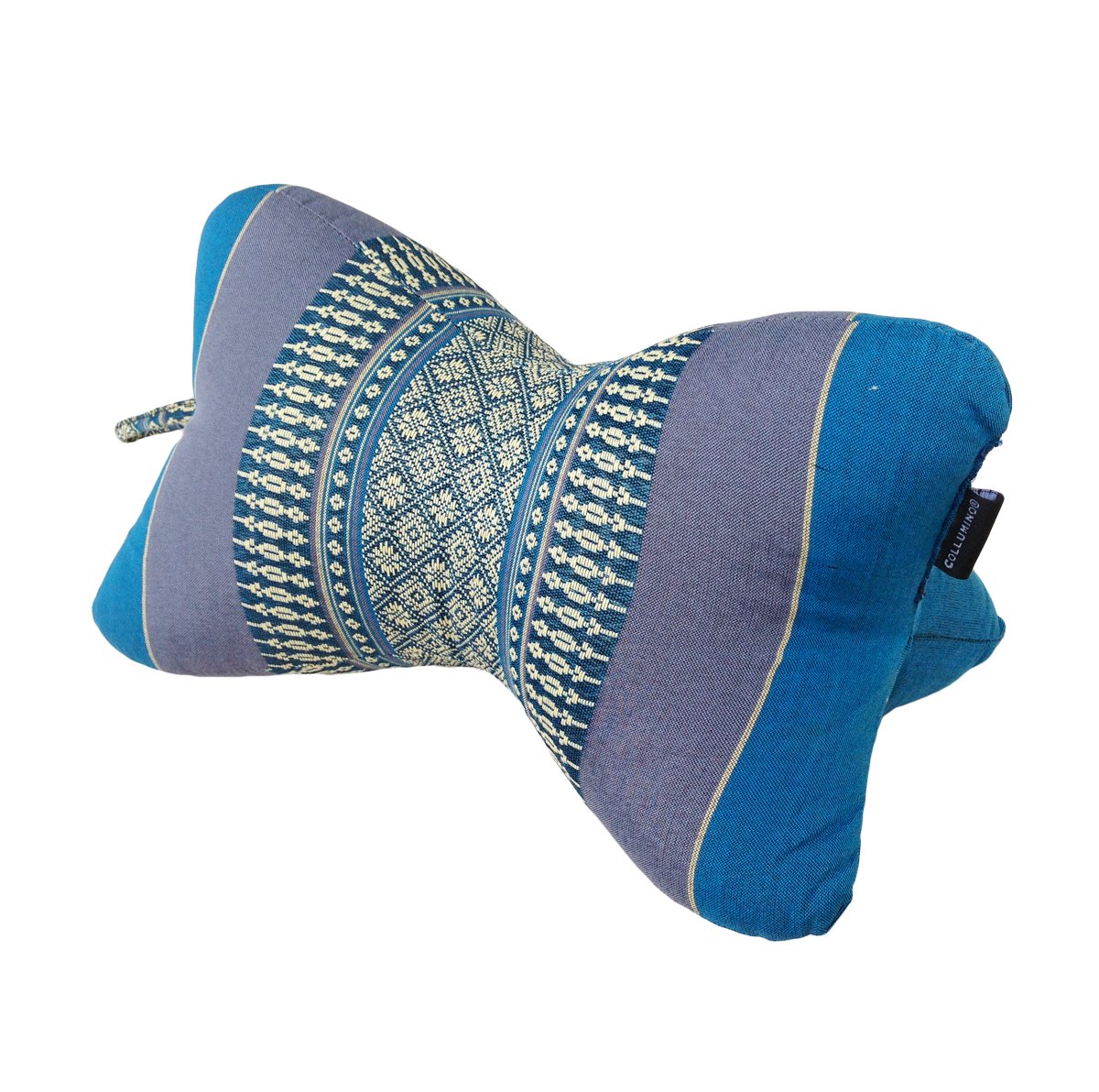 Collumino Traditional Thai Kapok Neck Support Pillow for Yoga Massage or Relaxation (Blue)