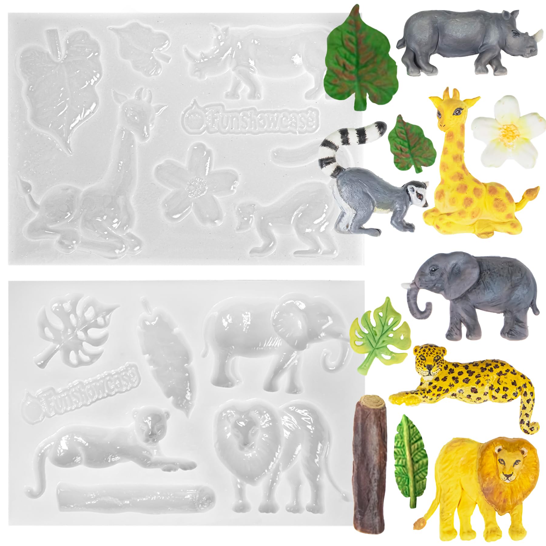 Safari Animal Moulds Polymer Clay 12-Cavity