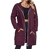 Zeagoo Women's Zip Up Hoodies Long Tunic Sweatshirts Oversized Fleece Casual Long Sleeve 2026 Fall Hoodie Jacket Coat