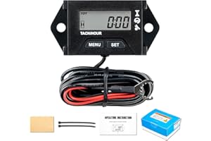 NInE-ROnG LCD Self Powered Digital Maintenance/Tach Hour Meter,Alert RPM,2 Display Systems,Waterproof for Outboard Motor Leaf
