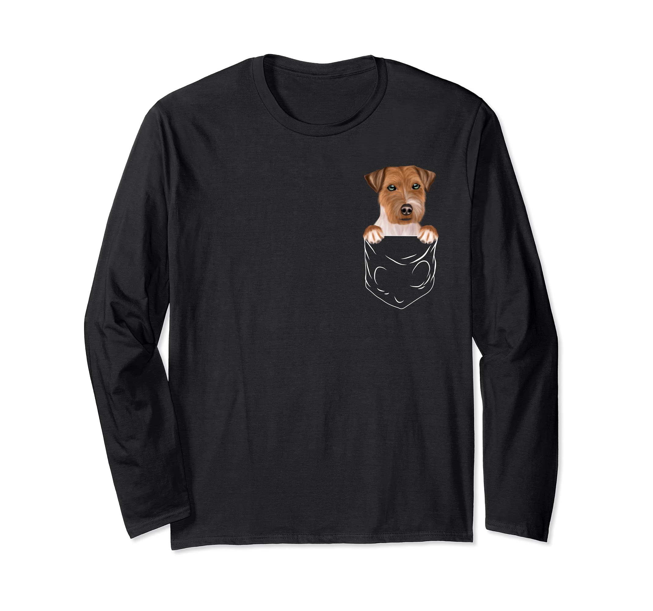 Dog In Pocket Russell Terrier Funny Dog Lover Long Sleeve T-Shirt