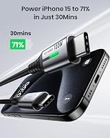 INIU USB C to USB C Charger Cable 0.3m 100W PD3.0 Fast Charge Type C Cable view 3