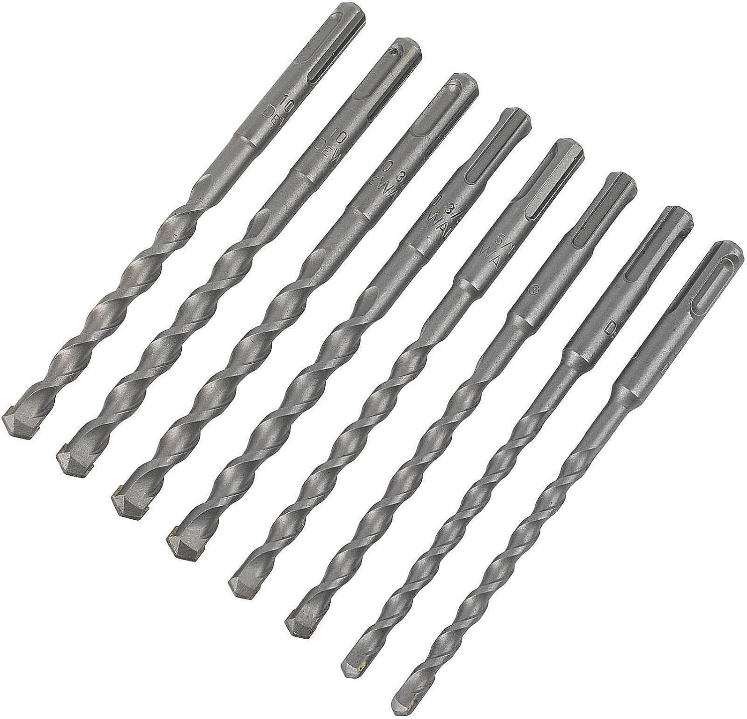 DEWALT DT60300-QZ Hammer Drill Bit Set 8-Piece SDS Plus, multicoloured, 13.78 x 17.72 x 5.91 inches
