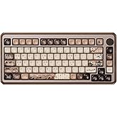 Akko MU02 Mechanical Keyboard with Walnut Wooden Case 75% RGB 2.4G Wireless/Bluetooth/Wired Hot-Swappable Gaming Keyboard with PBT Dye-Sub Keycaps for Mac & Win (Mountain Seclusion, Rosewood Switch)