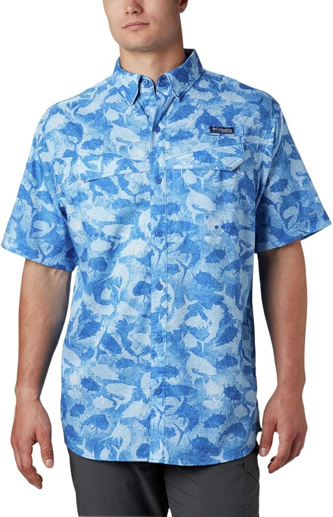 Columbia 哥伦比亚 Super Low Drag PFG钓鱼系列 透气速干排汗 UPF40防晒 男式印花短袖衬衫 S码3.2折$19.33 海淘转运到手约￥152