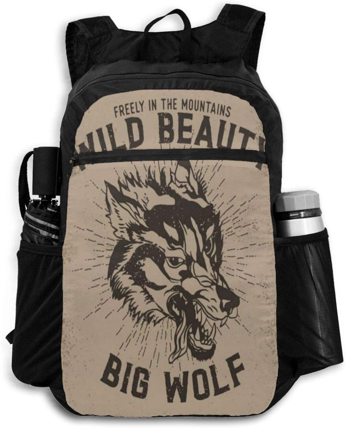 Wild Beauty Big Wolf Backpack Casual Daypack Travel Backpacks Laptop
