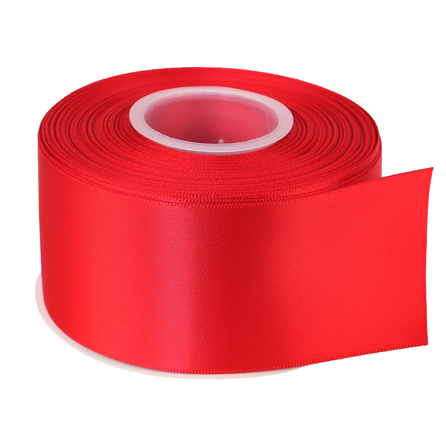 Joycrosso 50mm Double Faced Satin Ribbon 22 Meters-Roll Set for Gift Wrapping Party Favor Hair Braids Baby Shower Decoration Craft Supplies, Red
