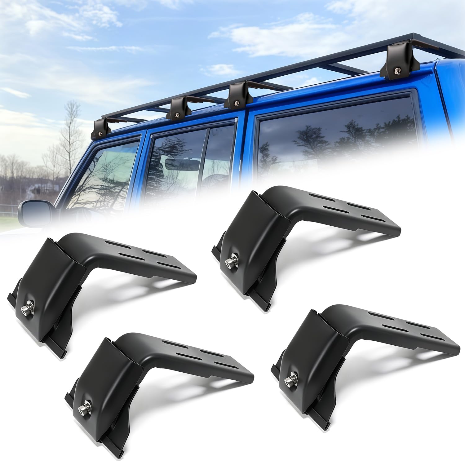 Photo 1 of Roof Rack Mounting Brackets,Gutter Mount Roof Rack,Roof Rack Accessories Compatible with Wrangler JL JK 2007-2024, Gladiator JT, Cherokee XJ 1984-2001 and All Suitable Sizes