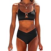 ANRABESS Women’s Triangle Bikini Sets O Ring Cut Out Two Piece Swimsuit Mid Rise Cute 2026 Summer Beach Cheeky Bathing Suits